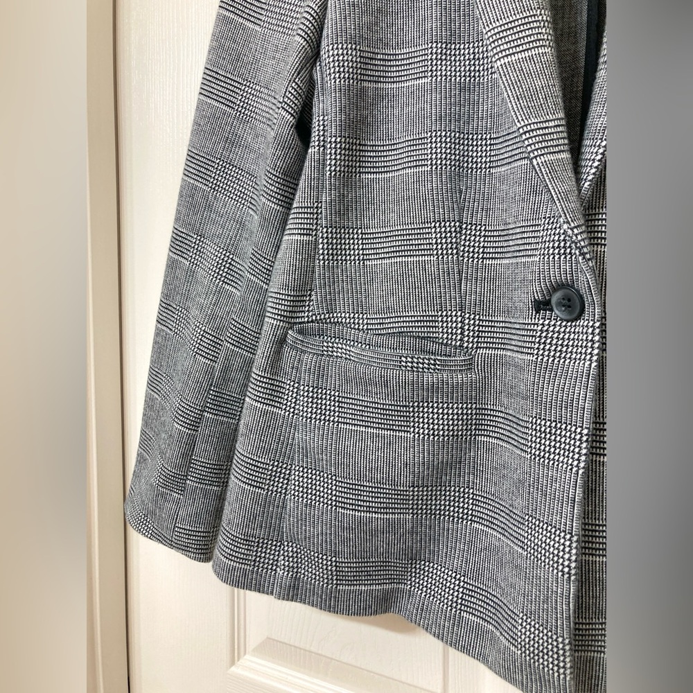 Old Navy Women’s Glen Plaid Knit Blazer Jacket Medium Heritage Poetcore Academia - Picture 4 of 10